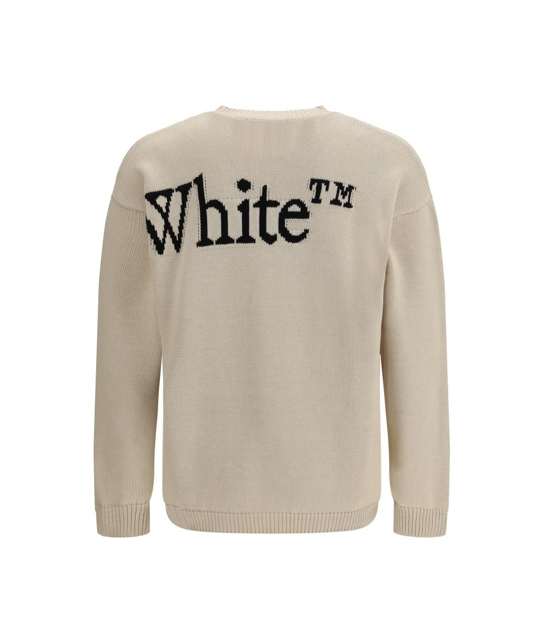 OFF-WHITE Бежевый хлопковый джемпер / свитер, фото 2