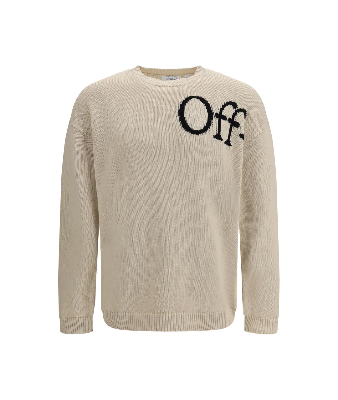 OFF-WHITE Бежевый хлопковый джемпер / свитер, фото 1