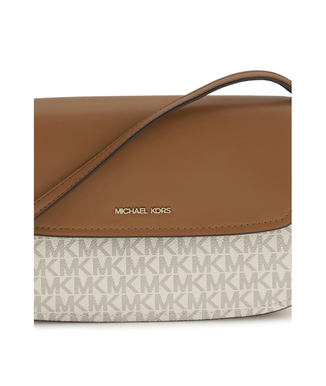 MICHAEL KORS Бежевая тканевая сумка через плечо, фото 4