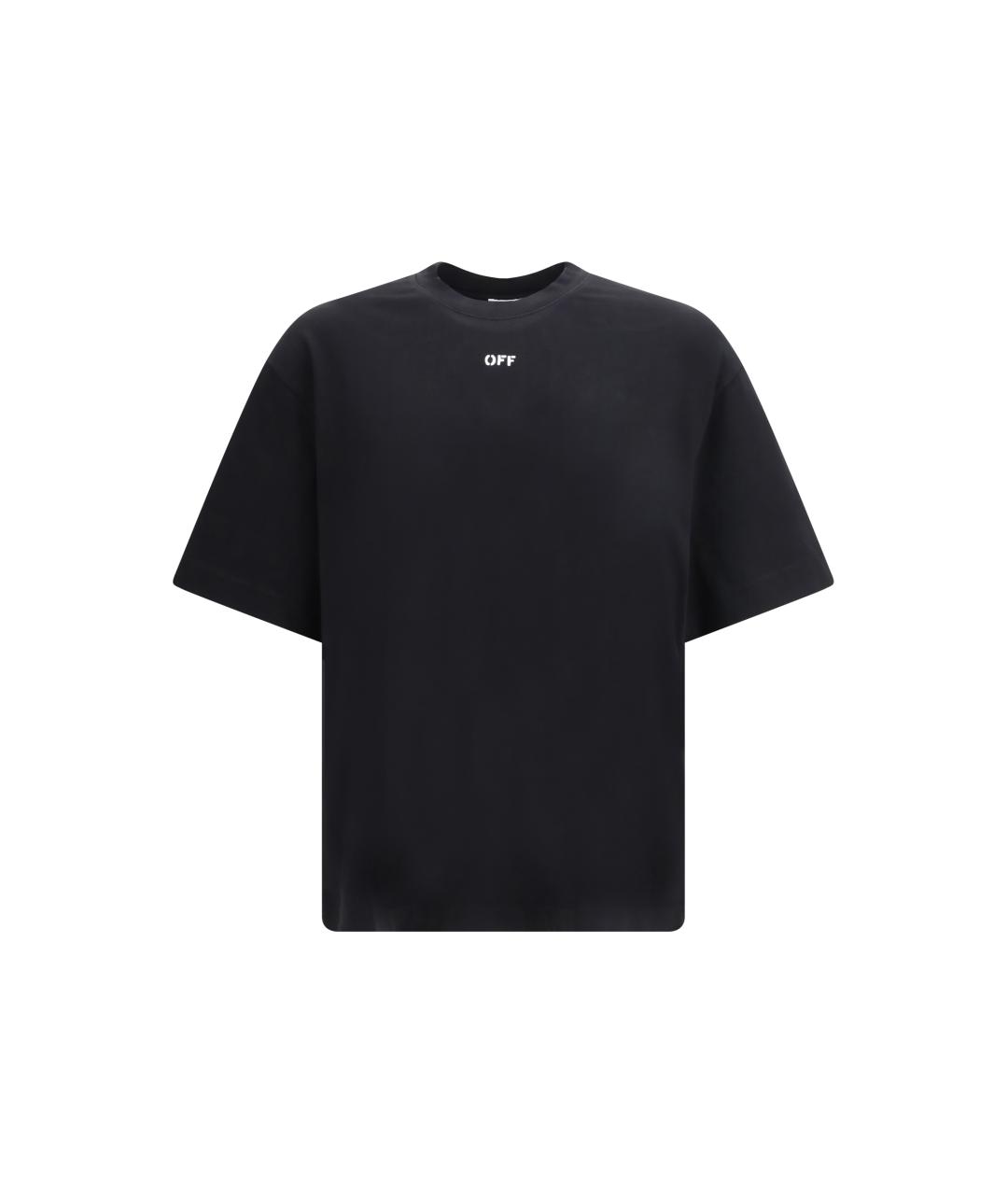 OFF-WHITE Черная хлопковая футболка, фото 4