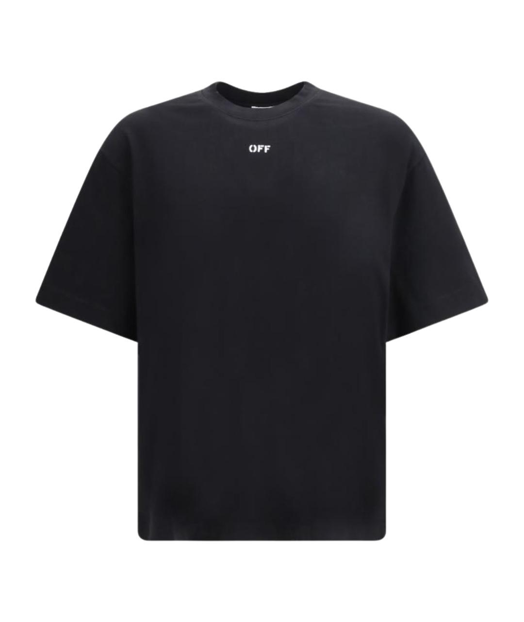 OFF-WHITE Черная хлопковая футболка, фото 1