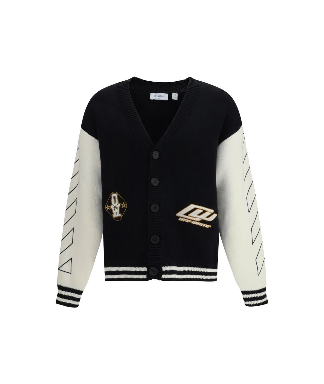 OFF-WHITE Черный хлопковый кардиган, фото 1