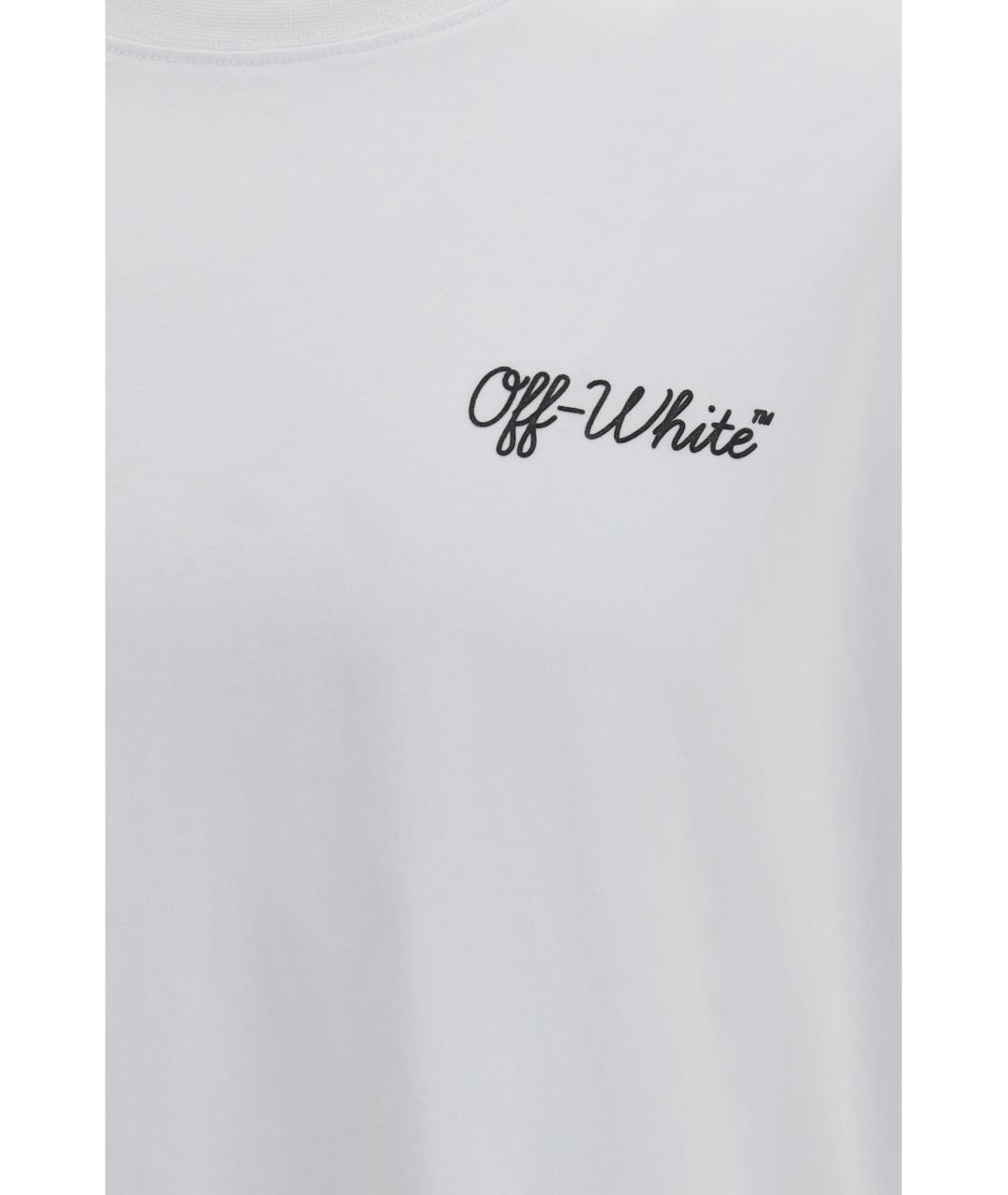 OFF-WHITE Белая хлопковая футболка, фото 3