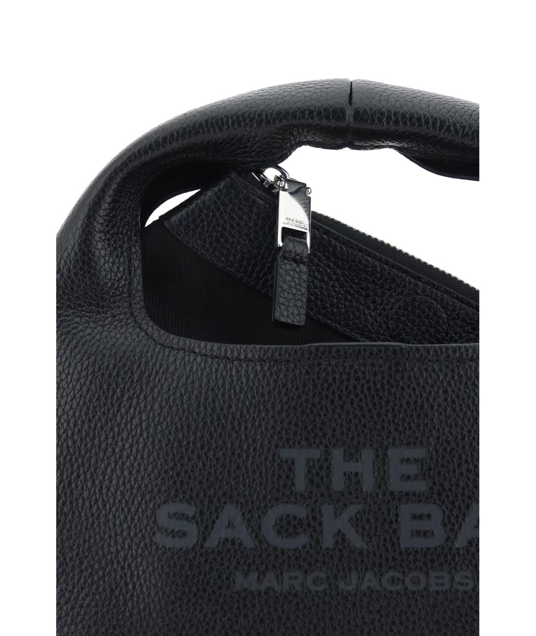 MARC JACOBS Черная кожаная сумка с короткими ручками, фото 4