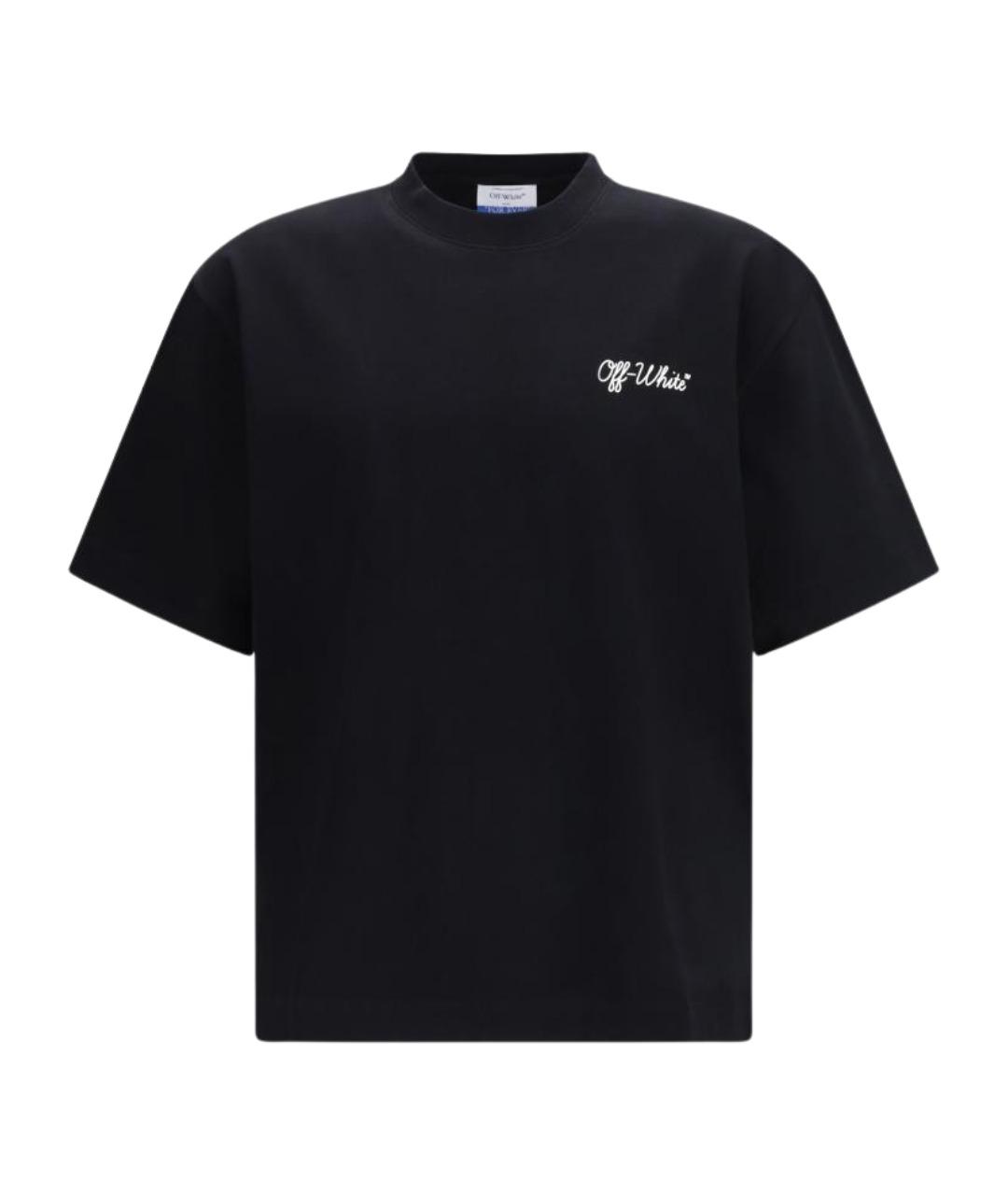 OFF-WHITE Черная хлопковая футболка, фото 1