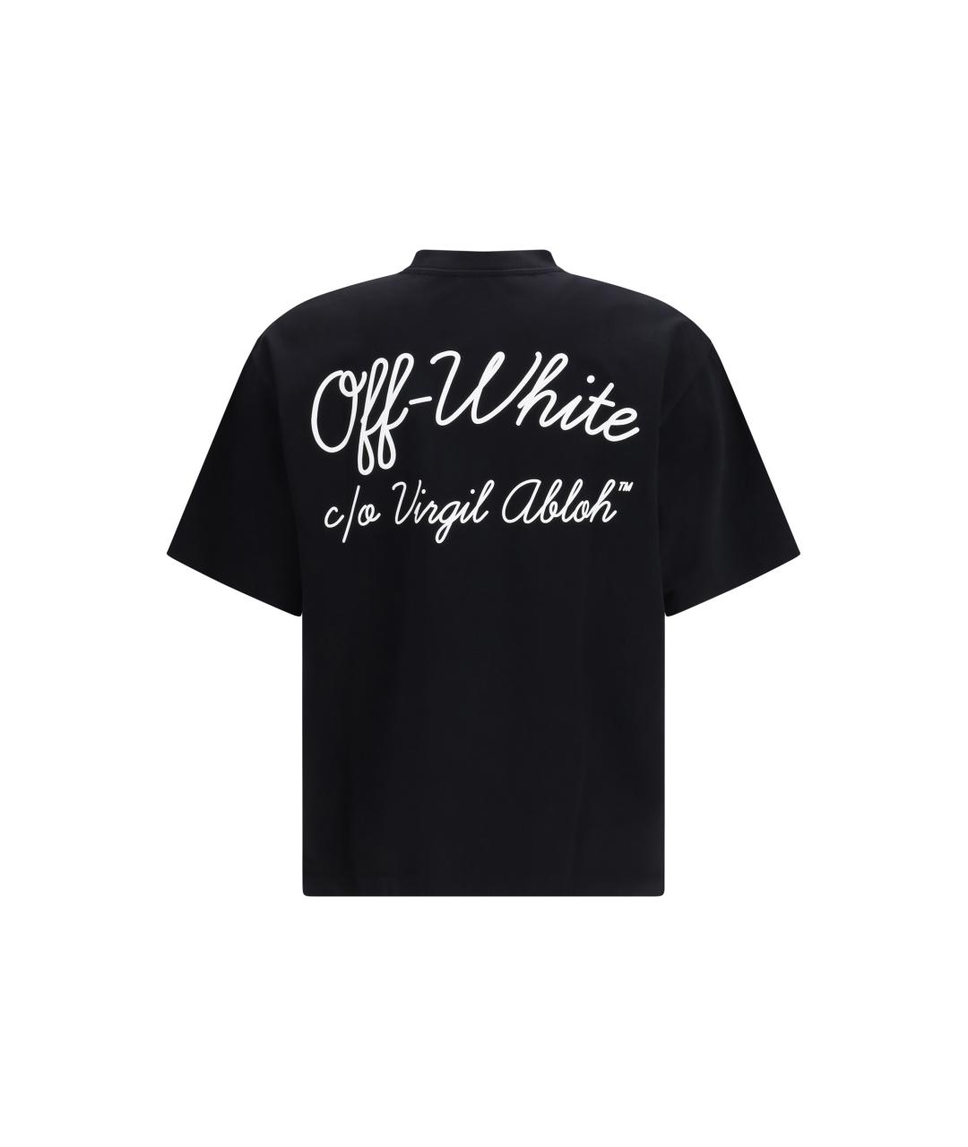 OFF-WHITE Черная хлопковая футболка, фото 2