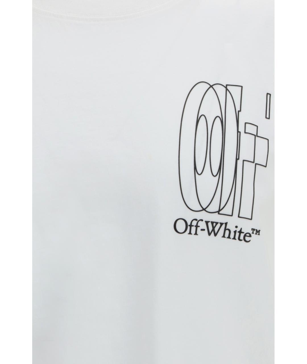 OFF-WHITE Белая хлопковая футболка, фото 3