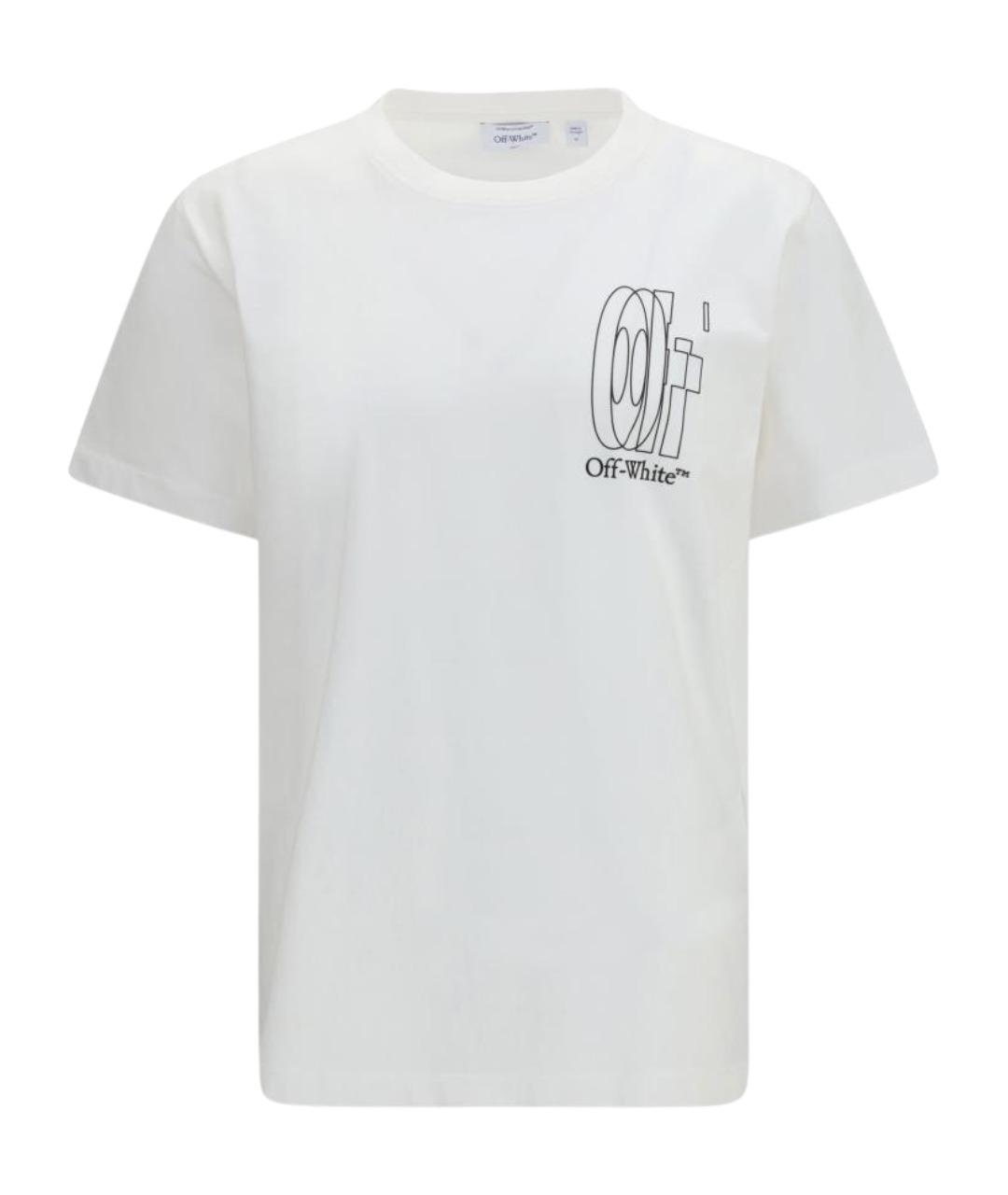OFF-WHITE Белая хлопковая футболка, фото 1