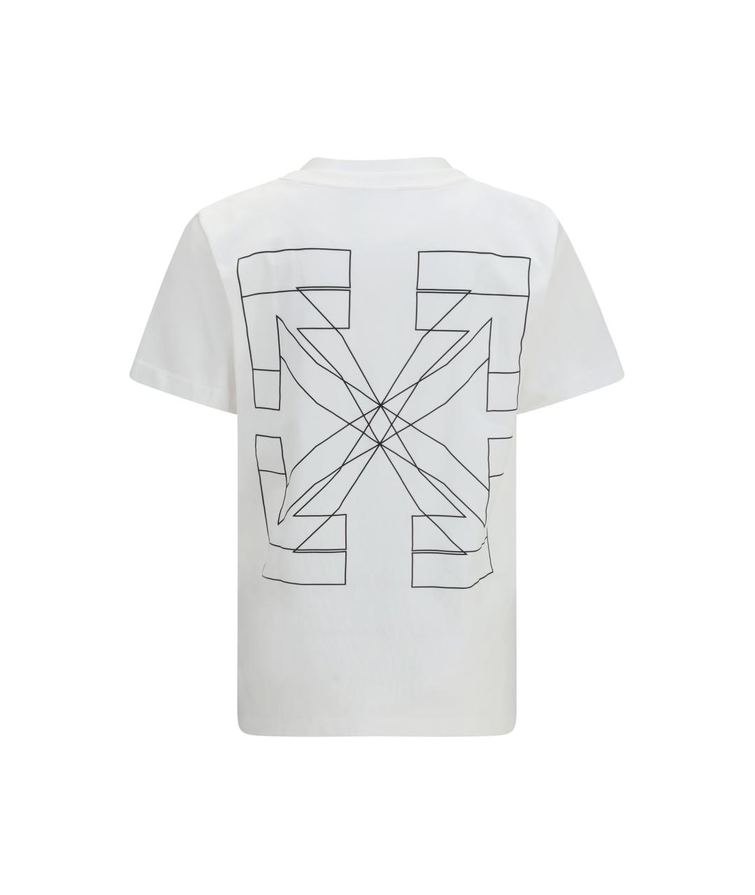 OFF-WHITE Белая хлопковая футболка, фото 2