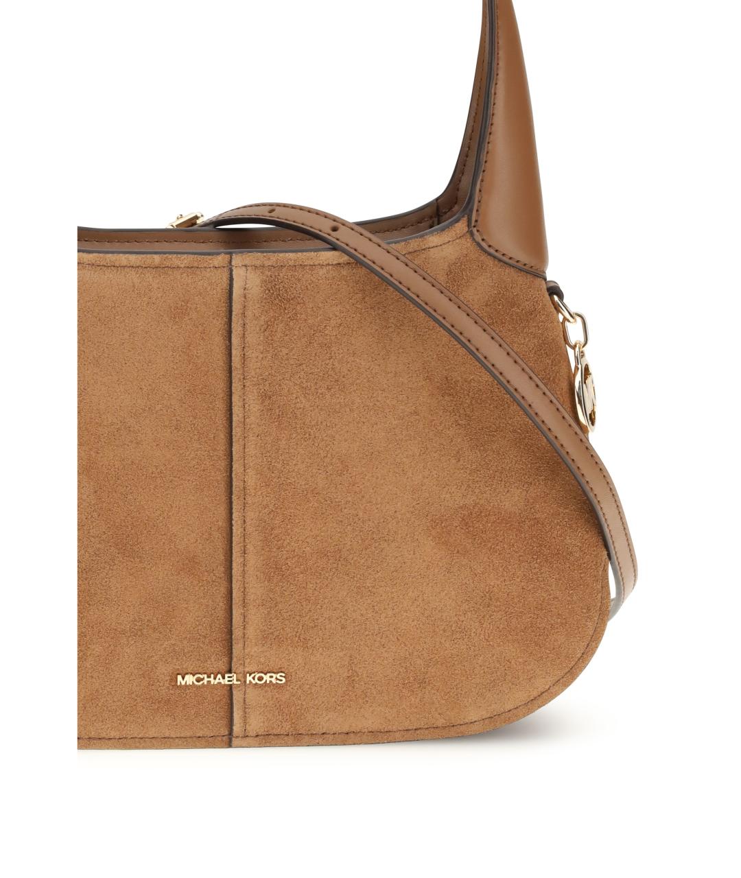 MICHAEL KORS Бежевая замшевая сумка через плечо, фото 4