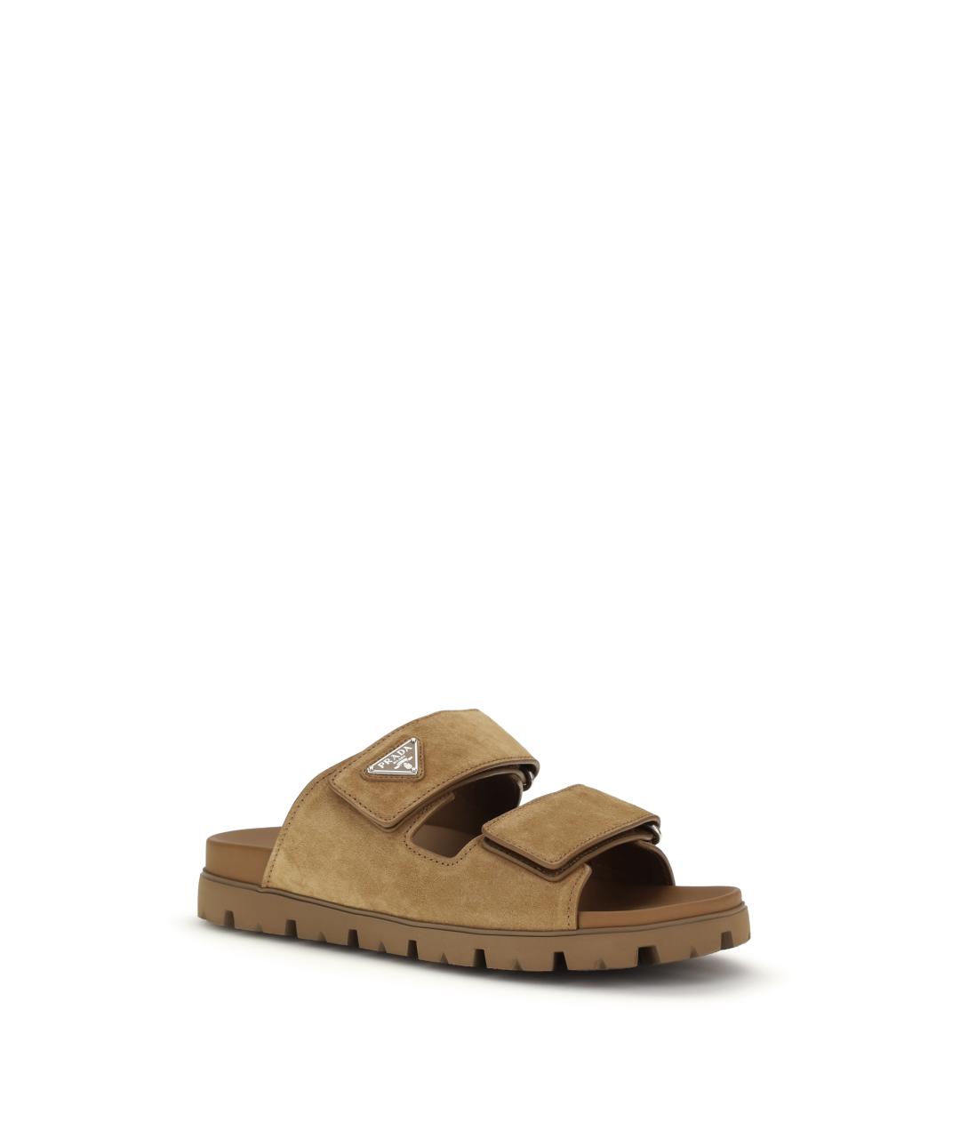 PRADA Коричневые кожаные сандалии, фото 2