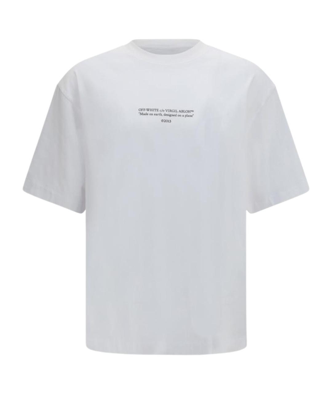 OFF-WHITE Белая хлопковая футболка, фото 1