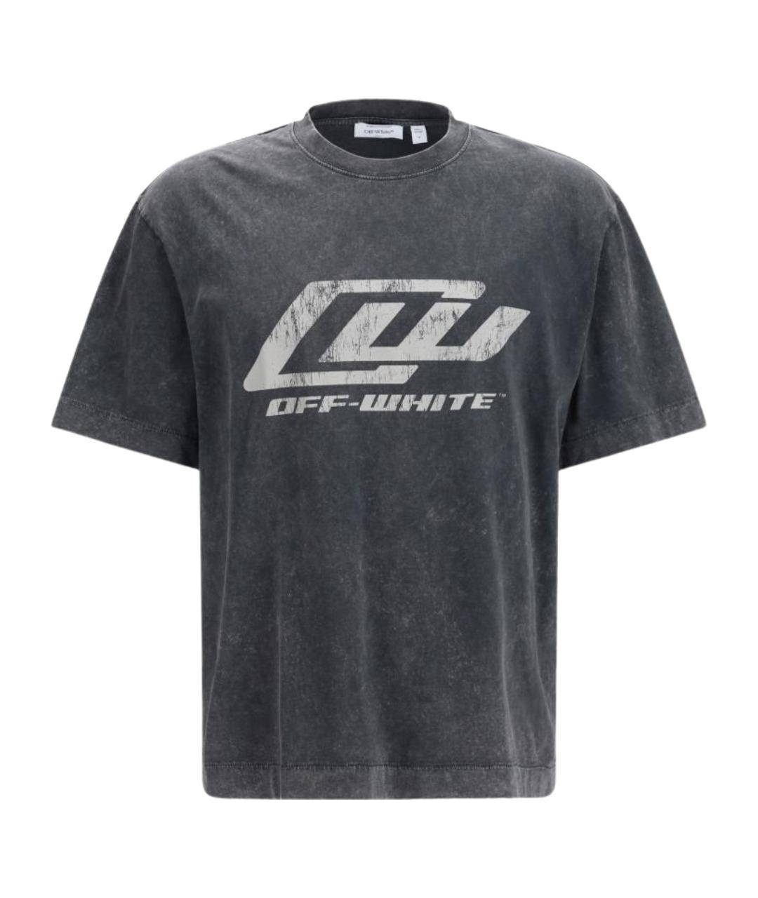 OFF-WHITE Черная хлопковая футболка, фото 1