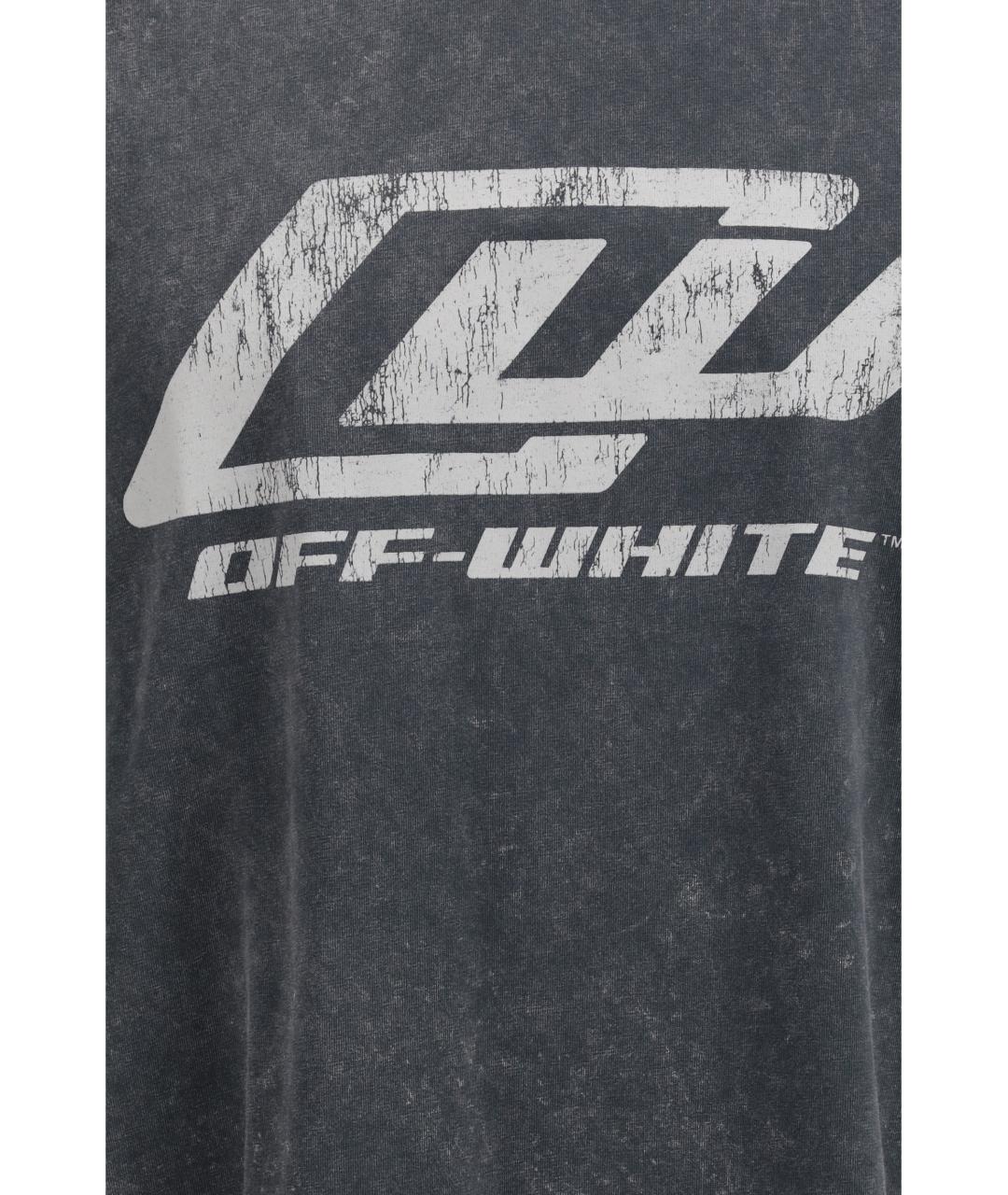 OFF-WHITE Черная хлопковая футболка, фото 3