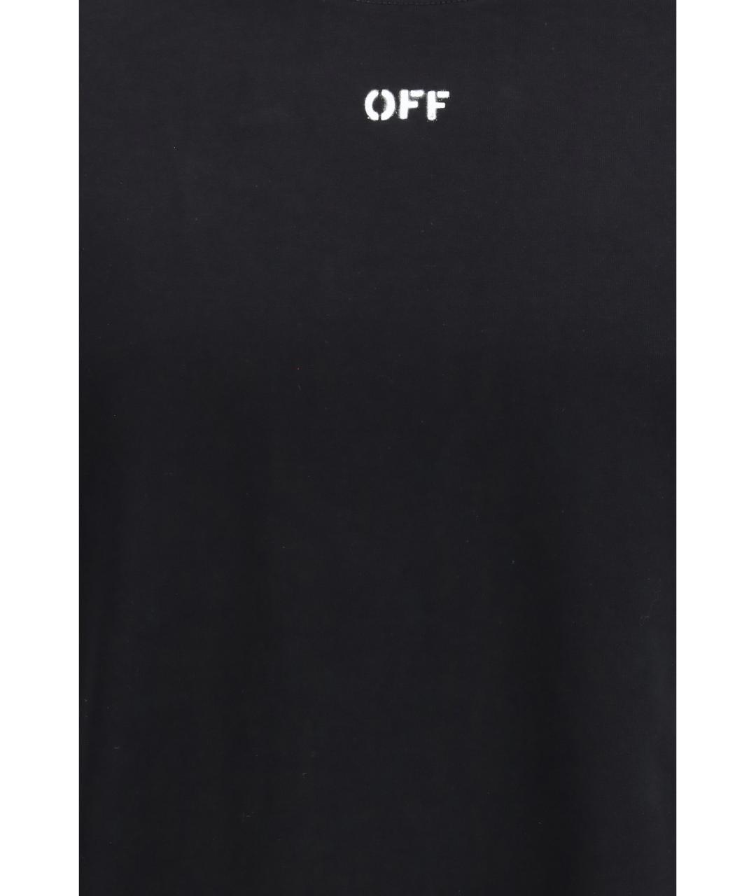 OFF-WHITE Черная хлопковая футболка, фото 3