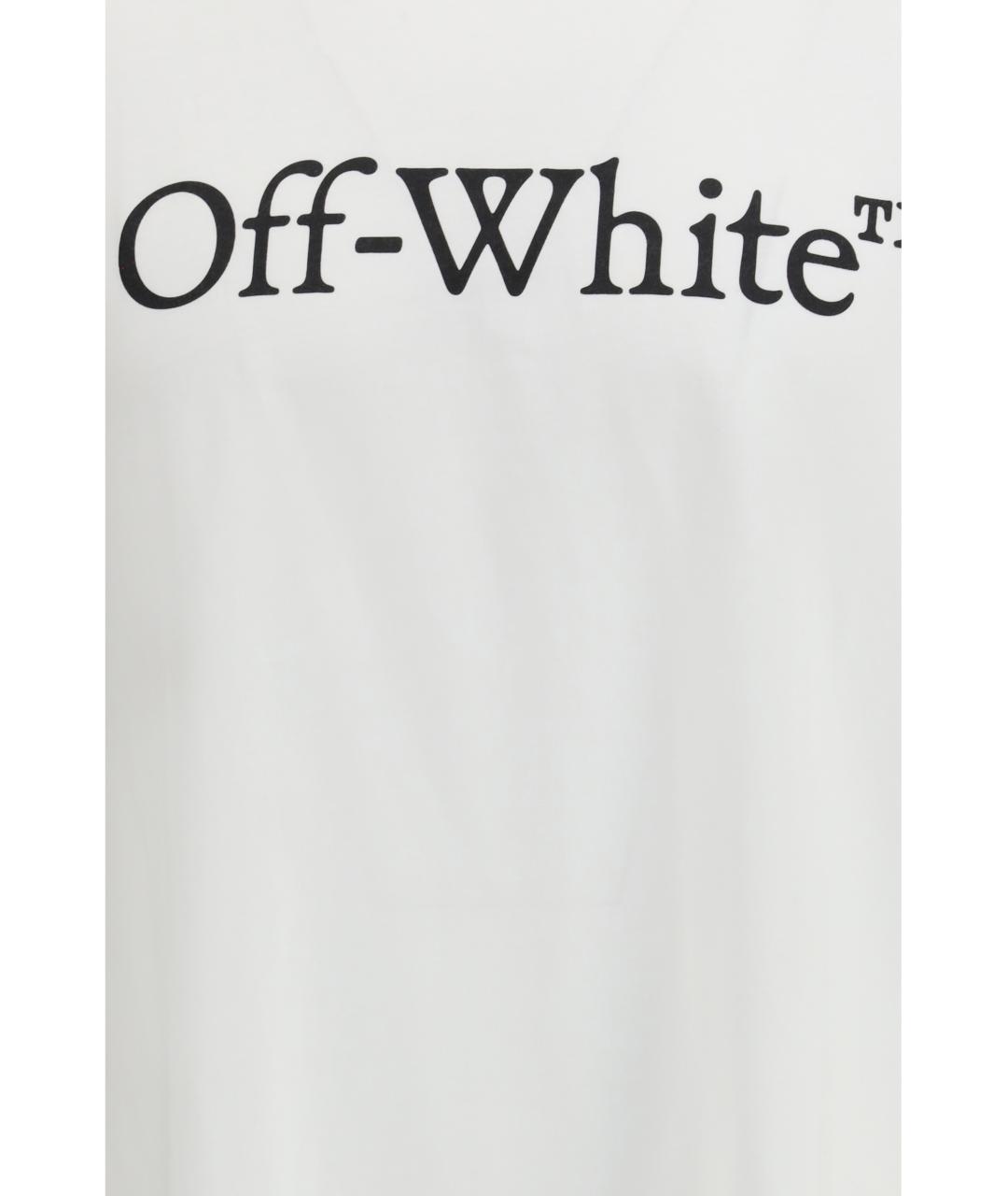OFF-WHITE Белая хлопковая футболка, фото 3