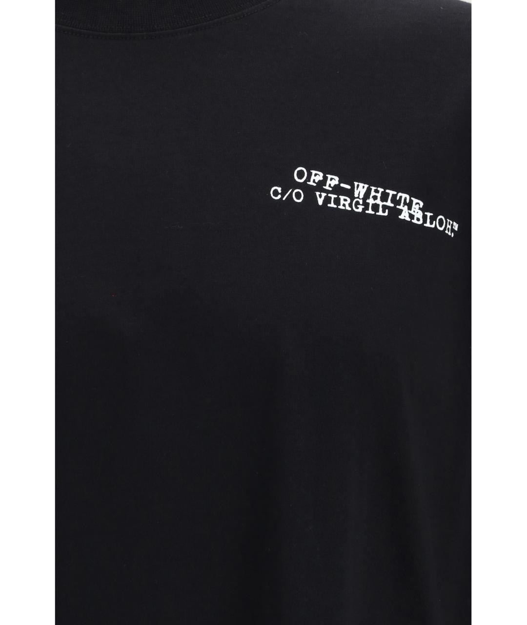 OFF-WHITE Черная хлопковая футболка, фото 3