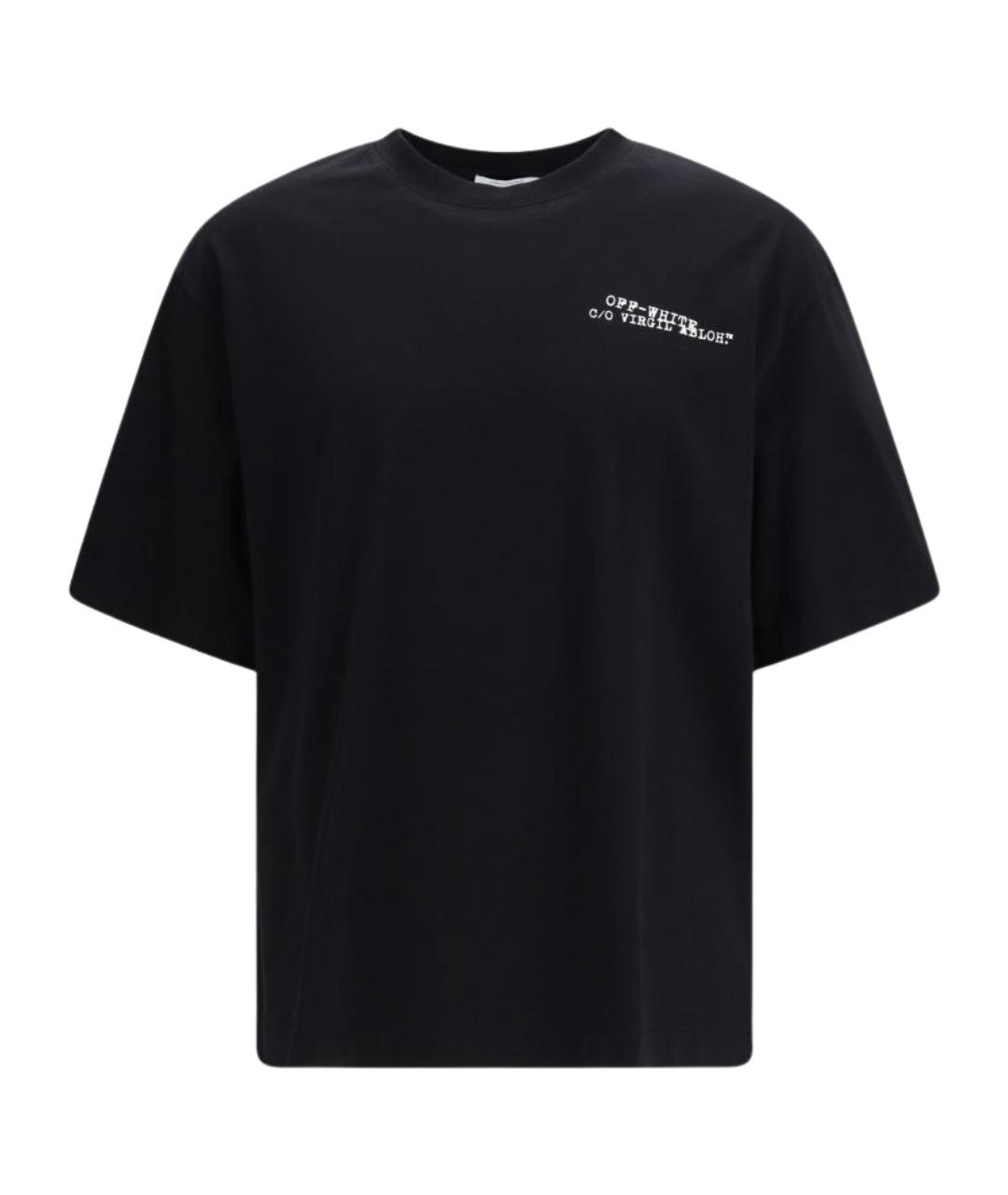 OFF-WHITE Черная хлопковая футболка, фото 1