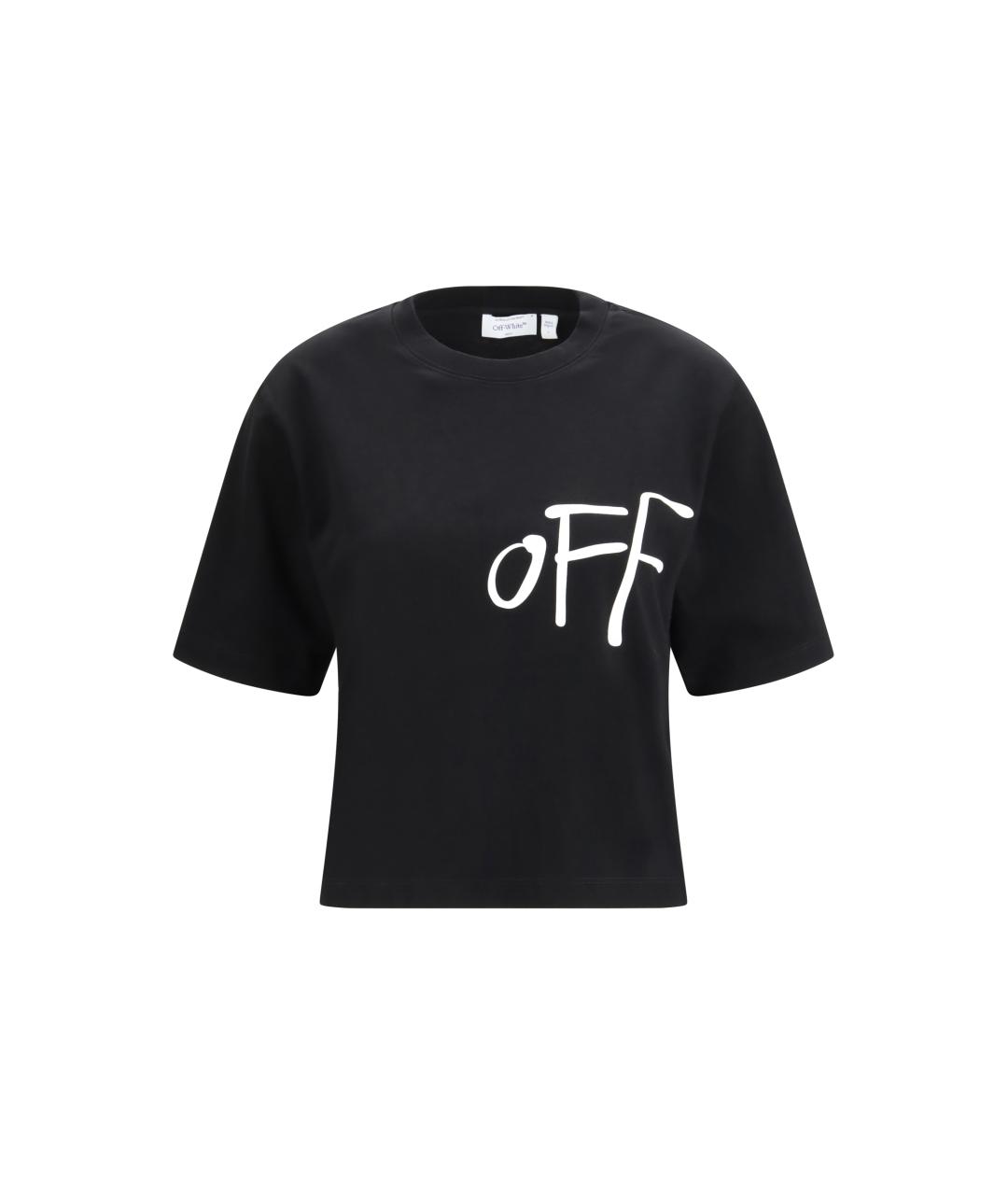 OFF-WHITE Черная хлопковая футболка, фото 4