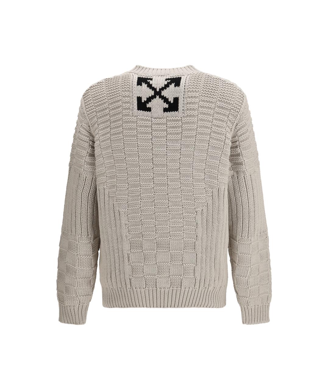 OFF-WHITE Бежевый хлопковый джемпер / свитер, фото 2