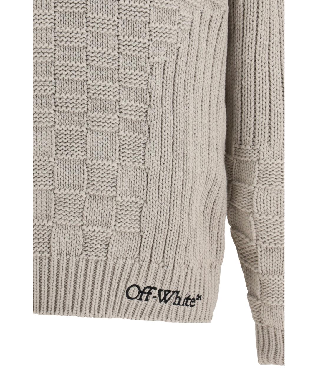 OFF-WHITE Бежевый хлопковый джемпер / свитер, фото 3