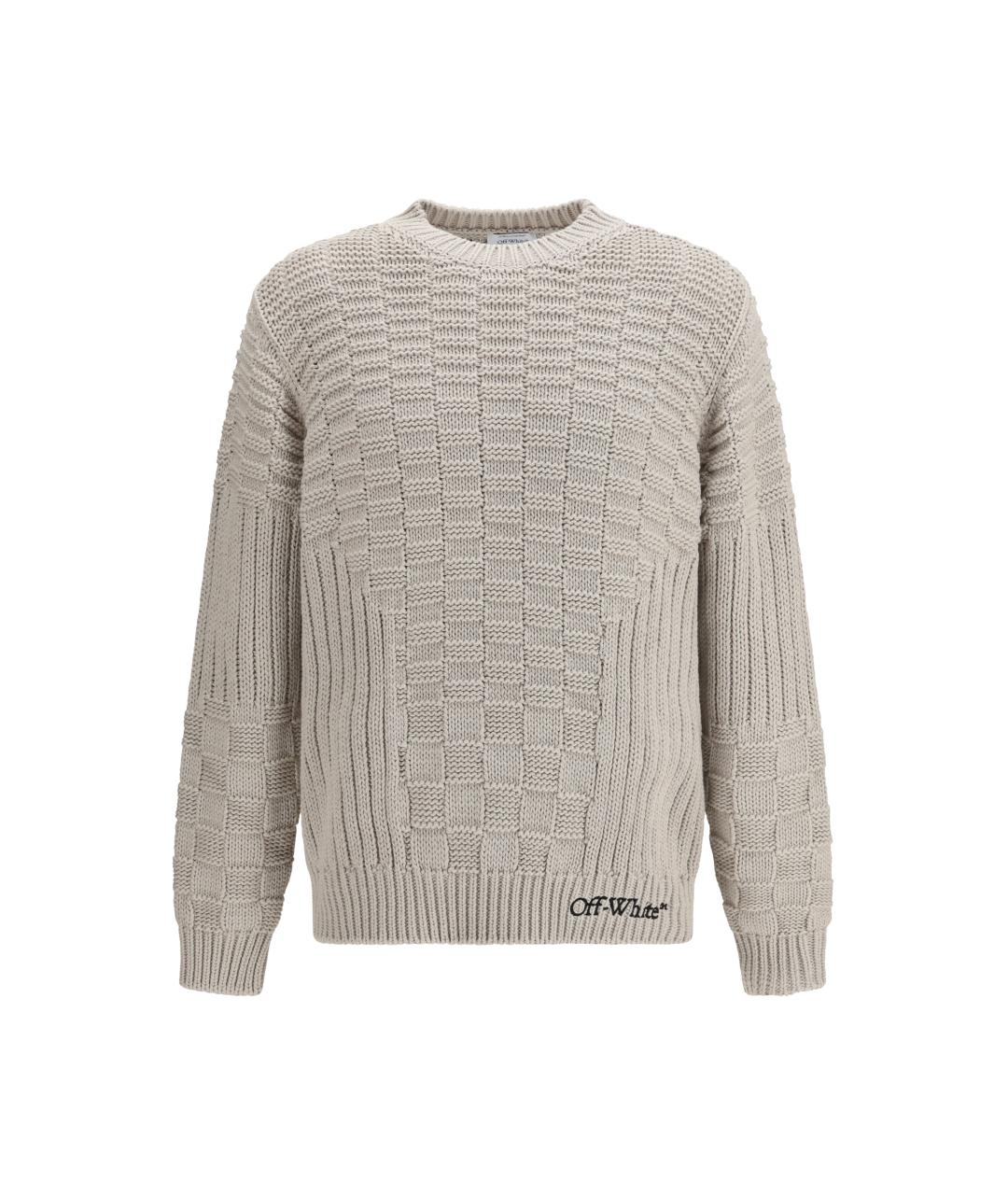 OFF-WHITE Бежевый хлопковый джемпер / свитер, фото 1