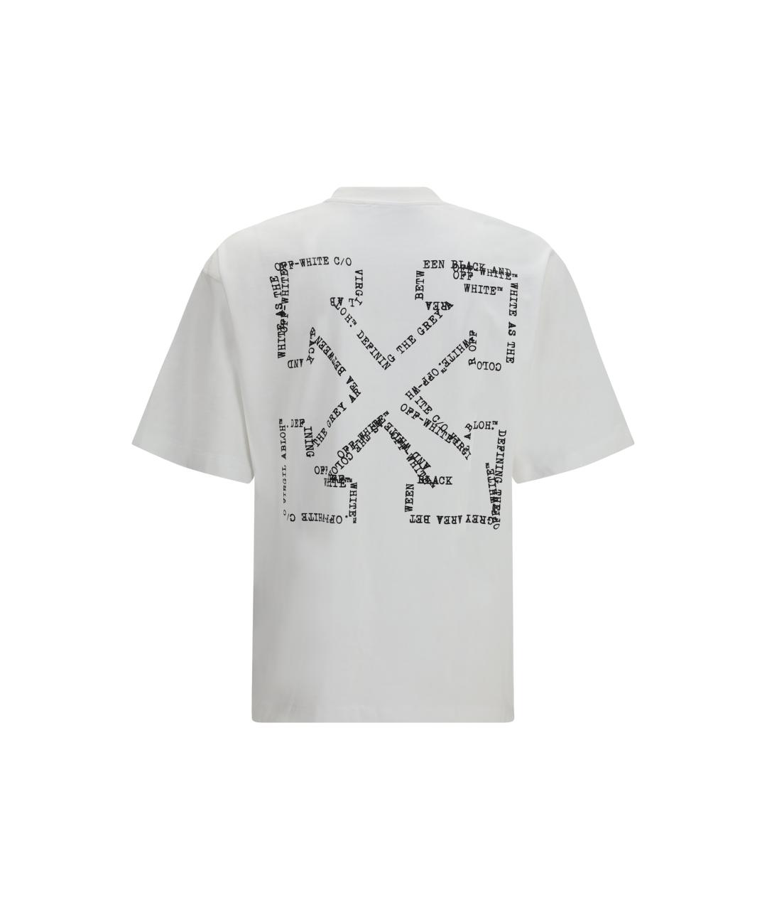 OFF-WHITE Белая хлопковая футболка, фото 2