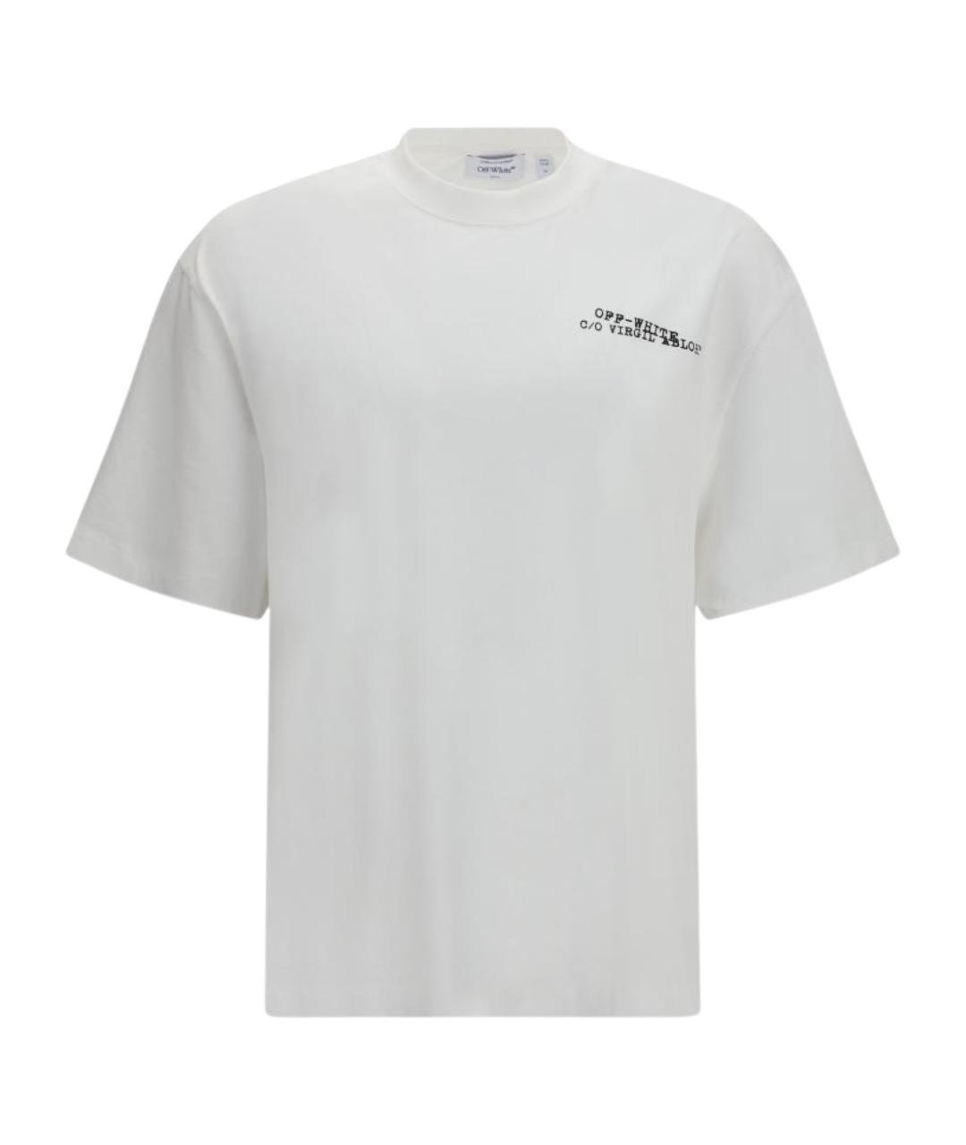 OFF-WHITE Белая хлопковая футболка, фото 1