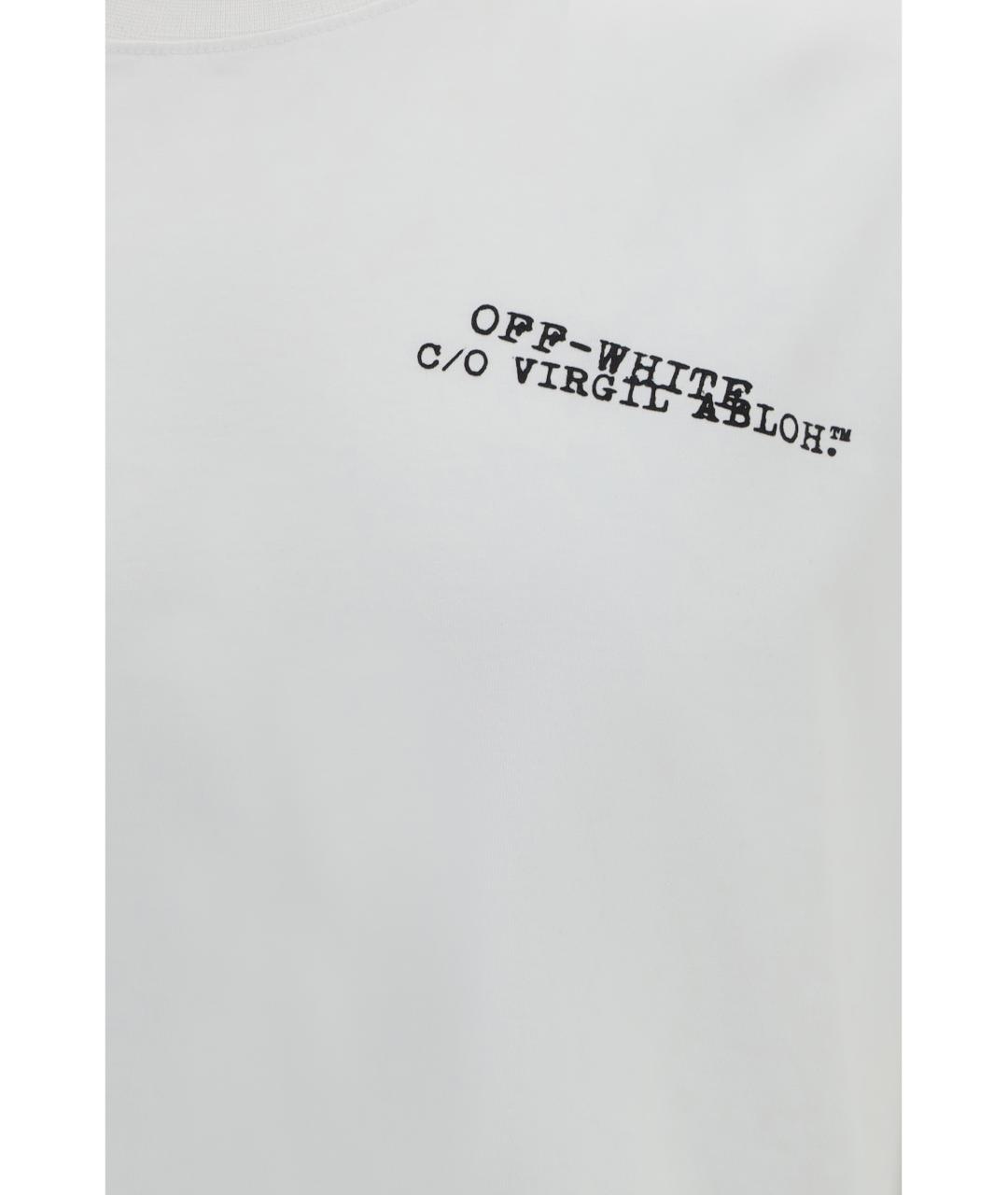 OFF-WHITE Белая хлопковая футболка, фото 3