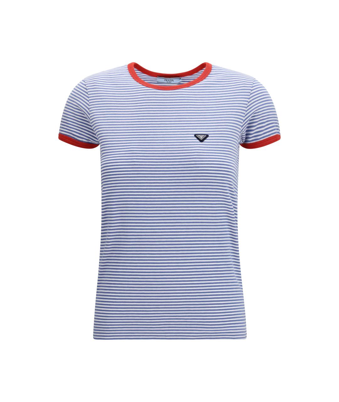 PRADA Голубая хлопковая футболка, фото 1