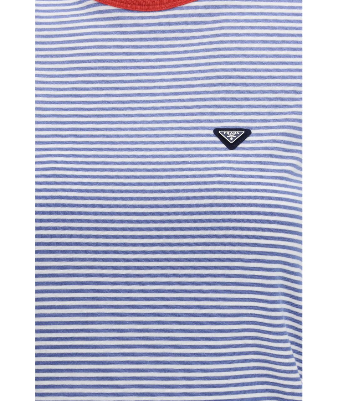 PRADA Голубая хлопковая футболка, фото 3