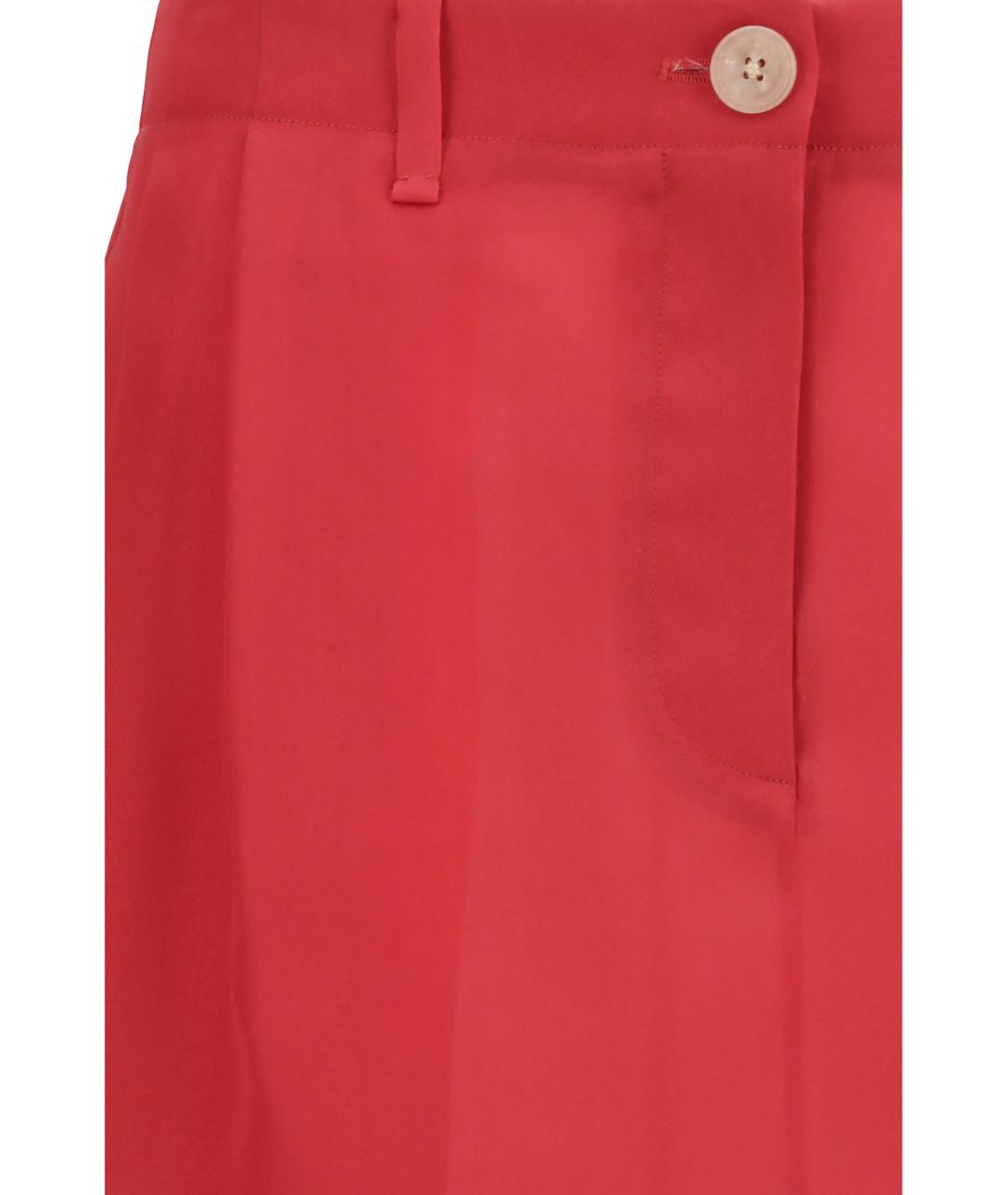 KHAITE Красная шелковая юбка миди, фото 3