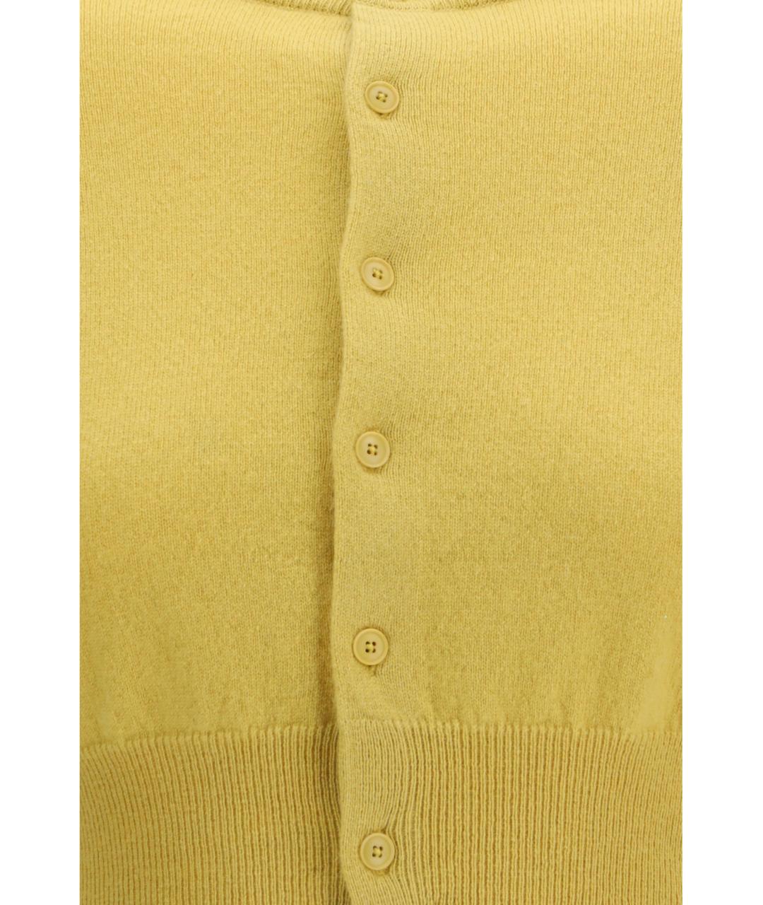 EXTREME CASHMERE Горчичный кашемировый кардиган, фото 3