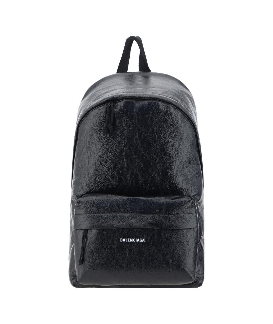 BALENCIAGA Черный кожаный рюкзак, фото 1