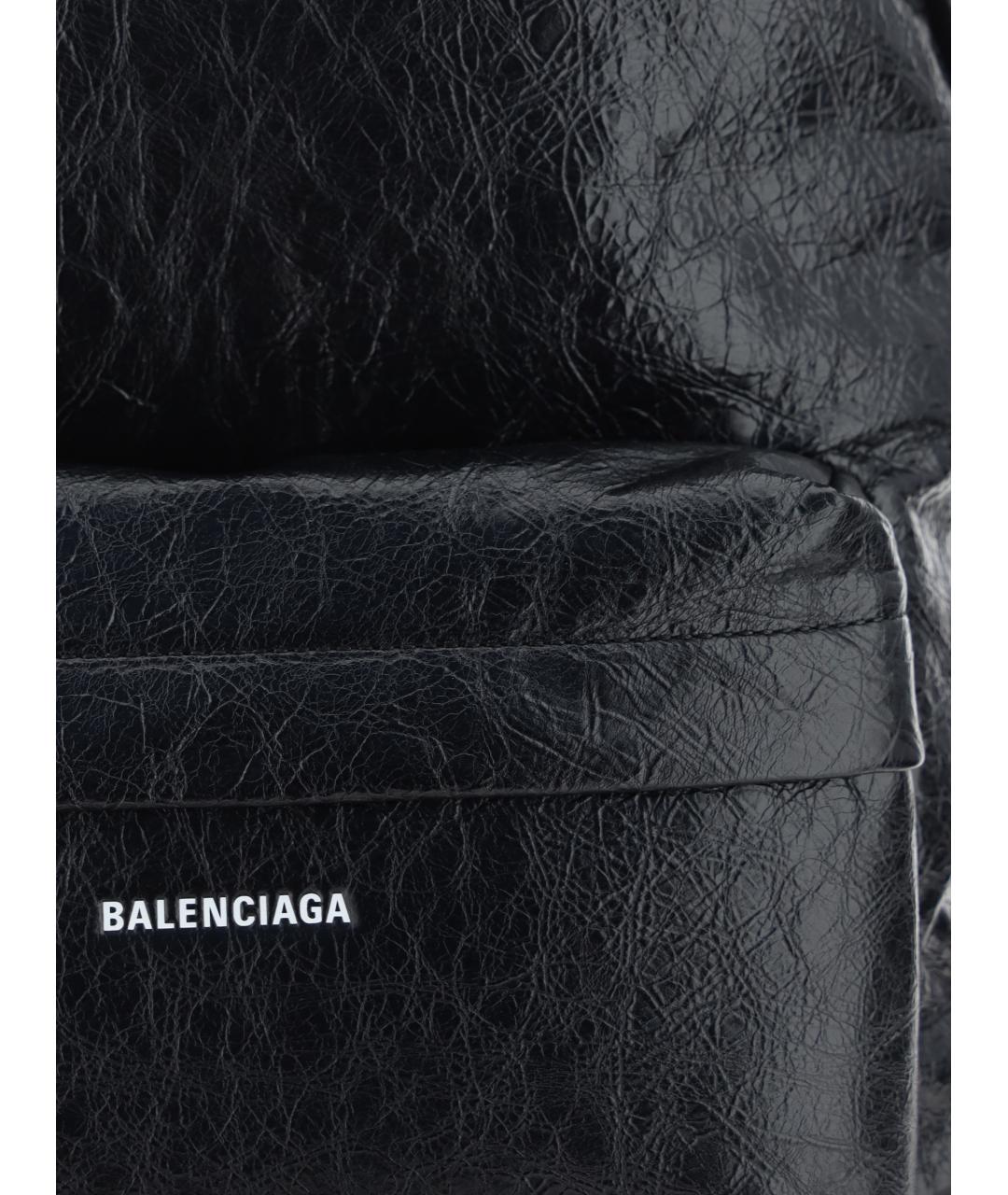 BALENCIAGA Черный кожаный рюкзак, фото 3