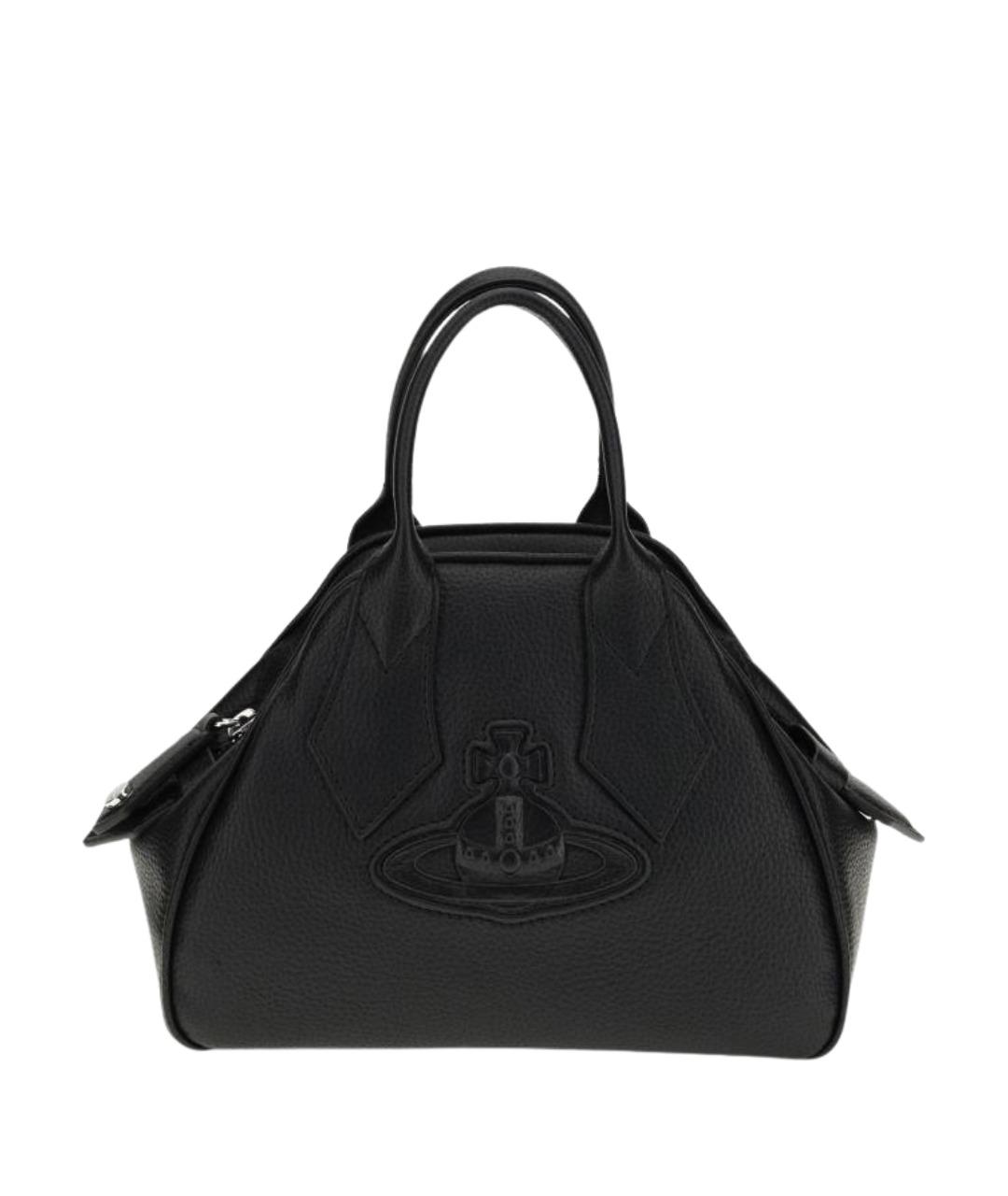 VIVIENNE WESTWOOD Черная кожаная сумка с короткими ручками, фото 1
