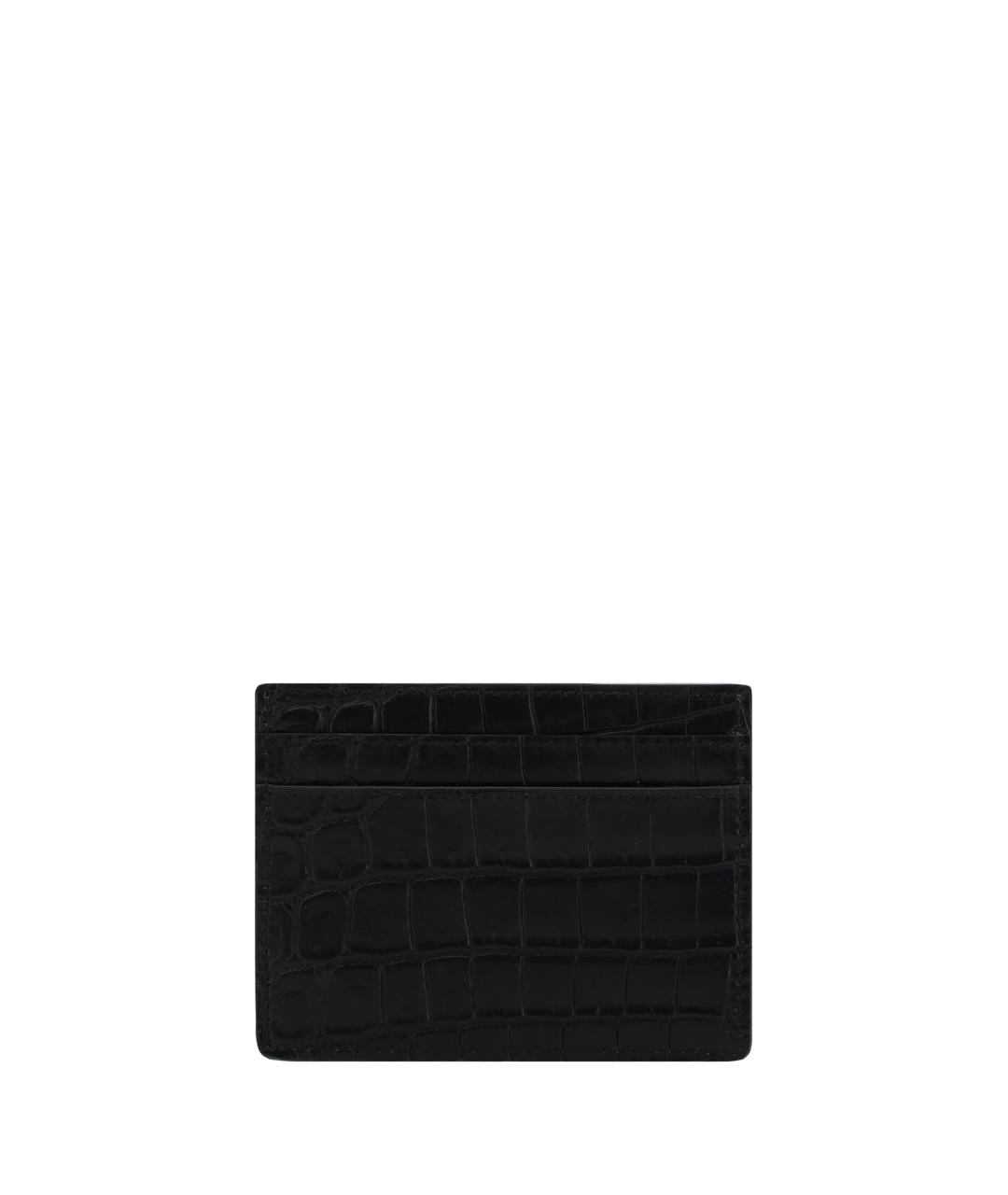 SAINT LAURENT Черный кожаный кардхолдер, фото 2