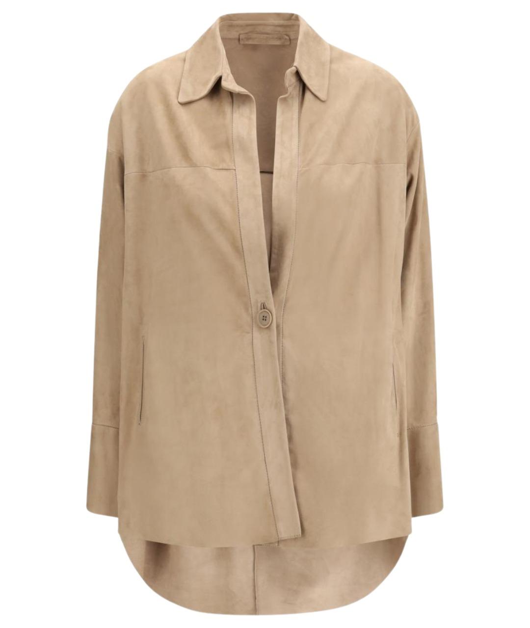 SANTORO Бежевая замшевая рубашка, фото 1