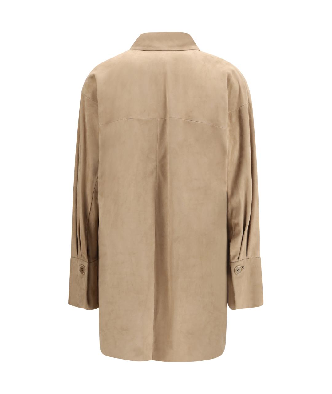 SANTORO Бежевая замшевая рубашка, фото 2