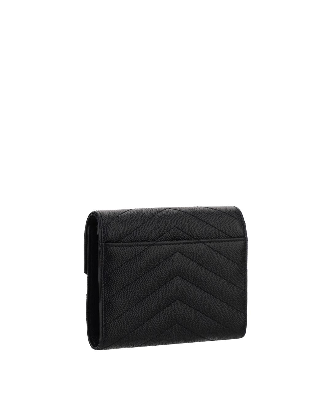 SAINT LAURENT Черный кожаный кошелек, фото 2