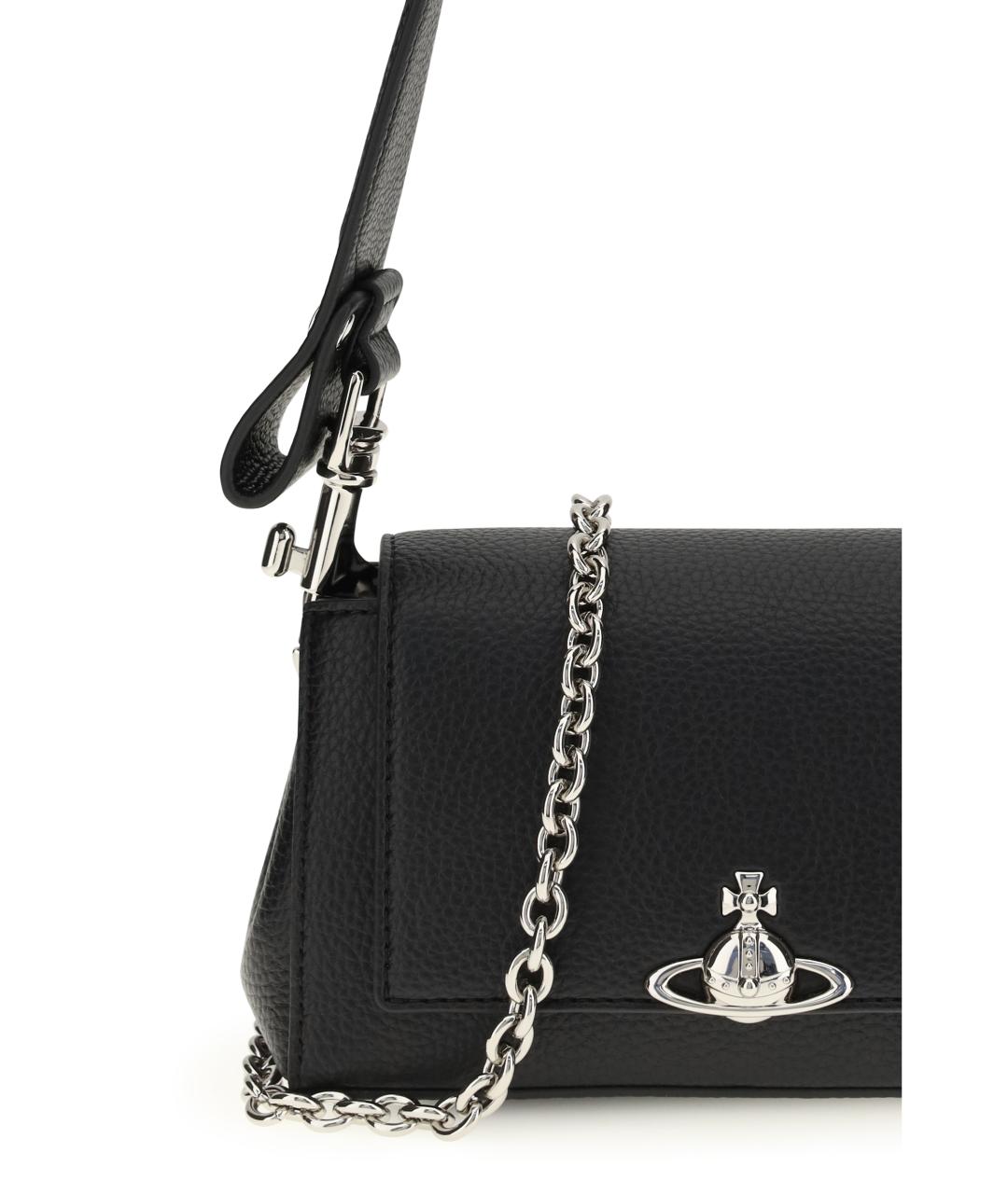 VIVIENNE WESTWOOD Черная сумка через плечо из искусственной кожи, фото 4