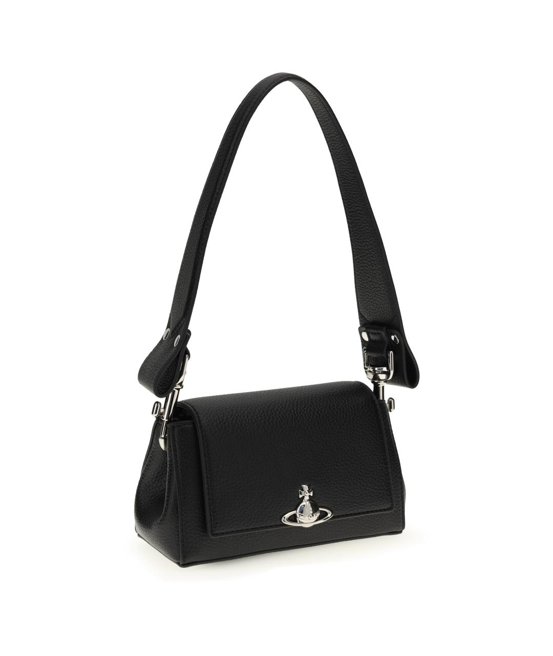 VIVIENNE WESTWOOD Черная сумка через плечо из искусственной кожи, фото 2