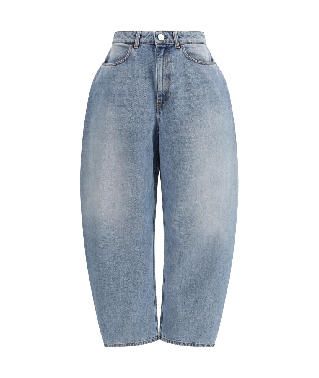 ROHE Голубые хлопковые прямые джинсы, фото 1