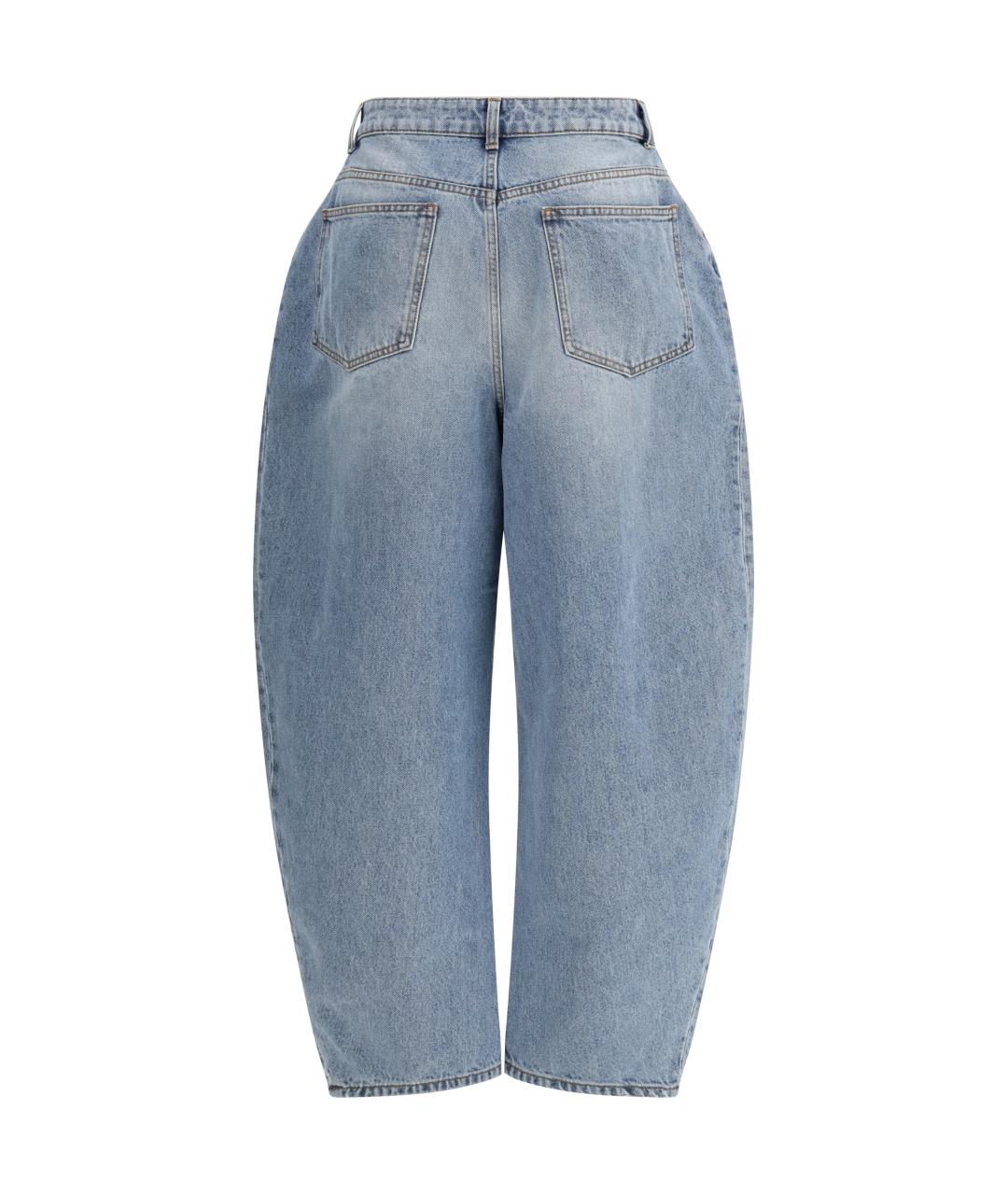 ROHE Голубые хлопковые прямые джинсы, фото 2