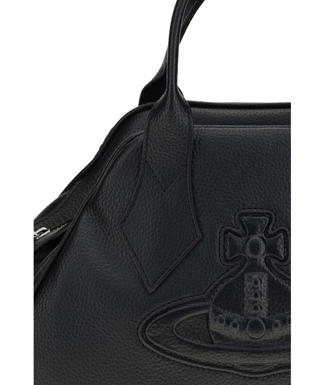 VIVIENNE WESTWOOD Черная сумка с короткими ручками из искусственной кожи, фото 4