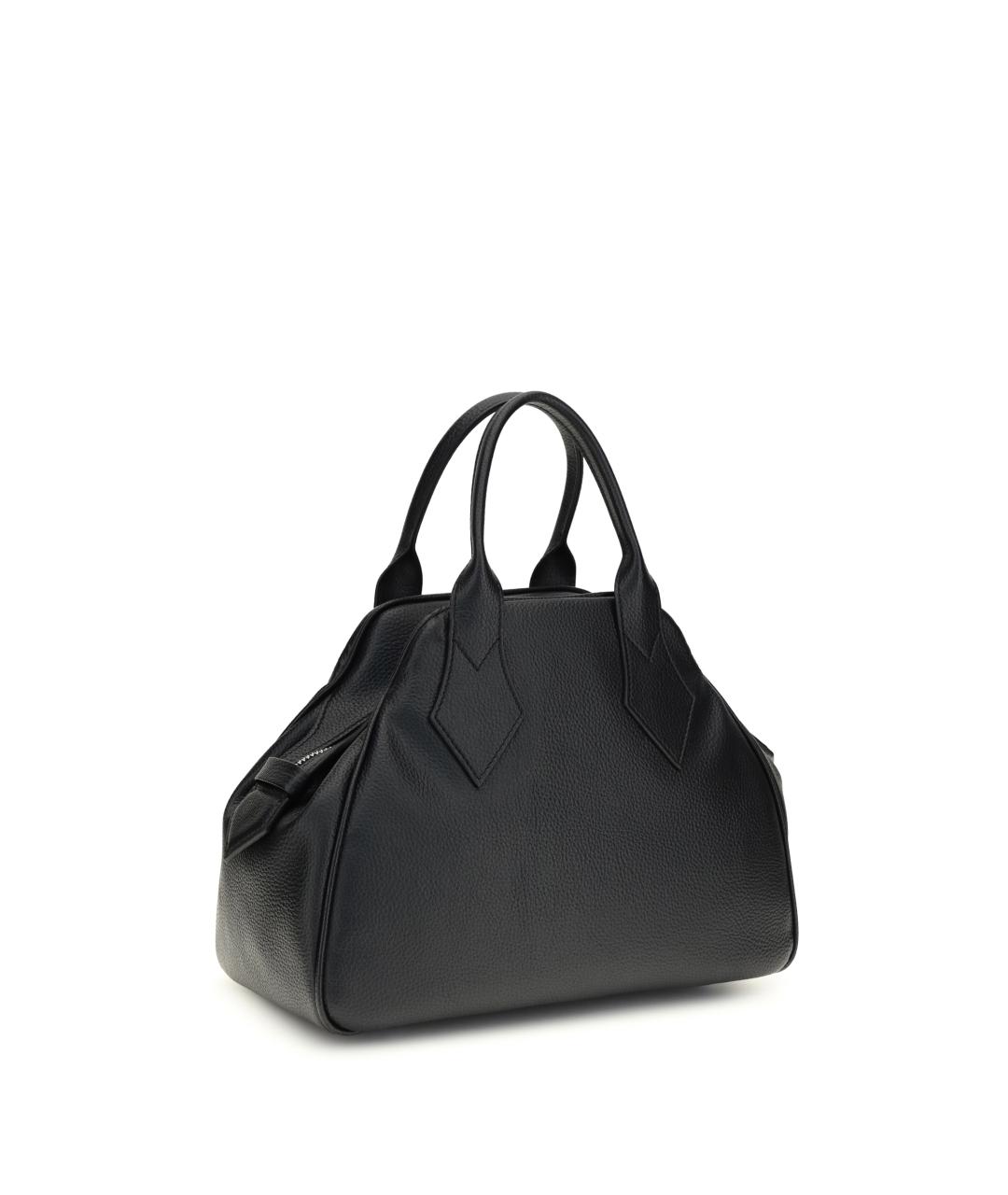 VIVIENNE WESTWOOD Черная сумка с короткими ручками из искусственной кожи, фото 3