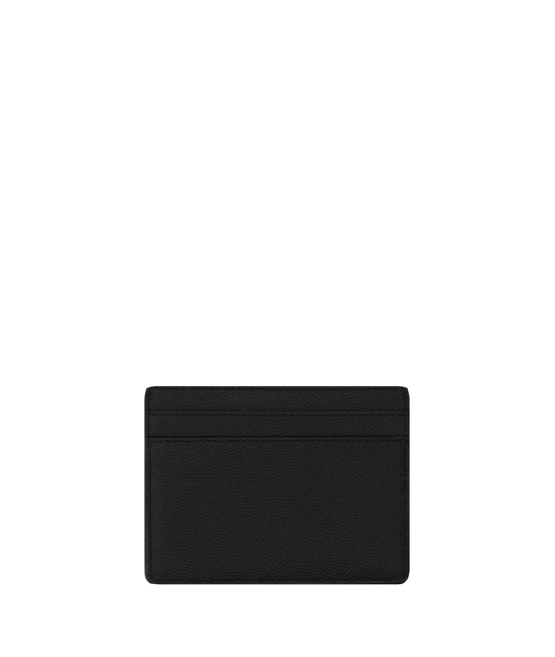 SAINT LAURENT Черный кожаный кардхолдер, фото 2