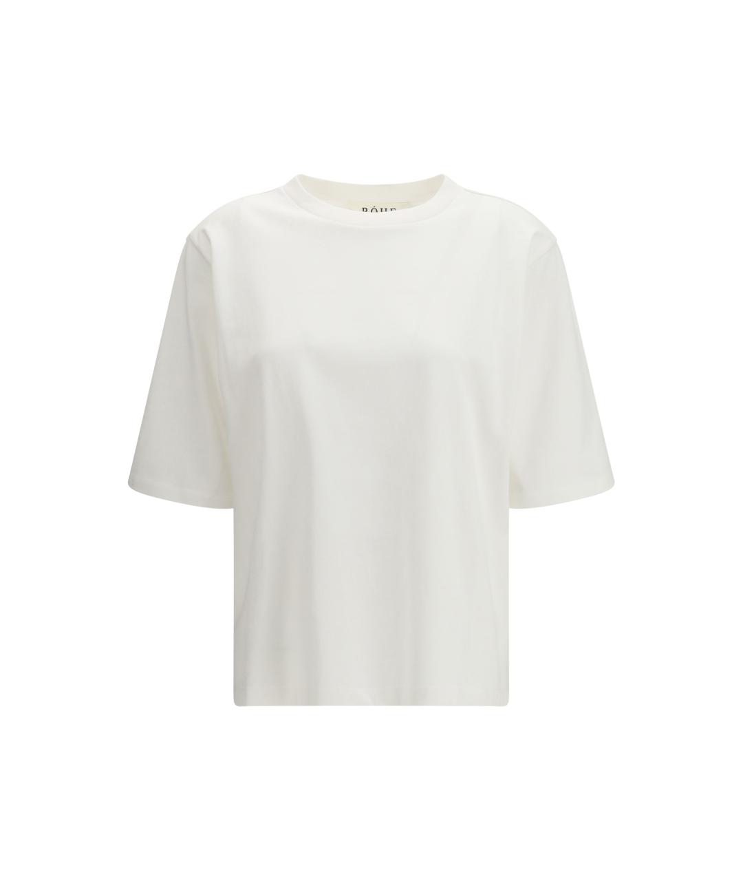 ROHE Белая хлопковая футболка, фото 4