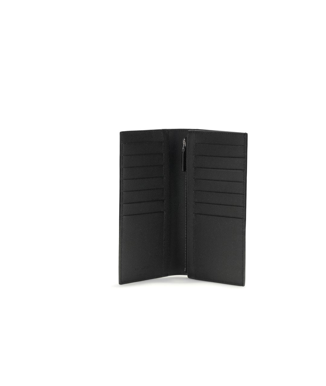 SAINT LAURENT Черный кожаный кошелек, фото 3