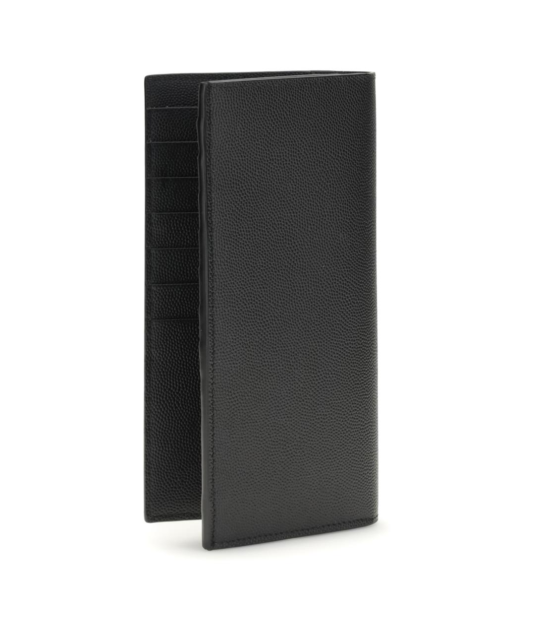 SAINT LAURENT Черный кожаный кошелек, фото 2